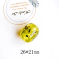 Cuenta ovalada ámbar 26x21mm para pendientes DIY con textura de resina natural - Verde Amarillento Transparente Irregular (2)