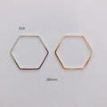 DIY-Sechseck-Metallanhänger in Gold und Silber für Schmuckherstellung, 36mm Größe - Große Sechseck-Komponente (31# Gold)