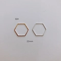 DIY 22mm sechseckige Schmuckkomponenten in Gold und Silber für Ohrringherstellung - Mittlerer Sechseckrahmen (32# Gold)