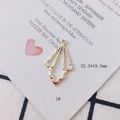 Close-up of golden irregular geometric hollow pendant with hammered metal texture - Irregular Geometric Hollow Style (1#)
