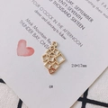 Macro shot of 24x17mm gold alloy geometric stacked square pendants for DIY jewelry making - Geometric Square Stacked Style (4#)
