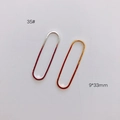 Ovale geometrische Legierungs-Ohrring-Zubehör in Gold und Silber, 9x33mm - Schmaler Ovalrahmen (35# Gold)
