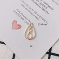 Macro shot of 22x14mm golden teardrop hollow pendant for DIY earring jewelry making - Triple Layer Teardrop Hollow Style (5#)