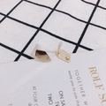 Golden irregular hexagonal geometric earring studs with polished metallic finish - 4# Gold