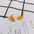 Matte orange pentagon geometric earring accessory for DIY jewelry making - Orange (#2)
