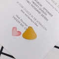 Macro detail of a bright yellow fan-shaped alloy pendant for DIY jewelry making and crafts - Yellow