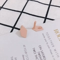 Matte peach orange irregular pentagon earring studs with DIY loops for jewelry making - 5# Pink