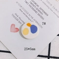 Nahaufnahme von 25mm runden abstrakten Kunstharz-Anhängern für DIY-Ohrringe, Typ 7# - Abstraktes Farbblock-Kunststil (7#)