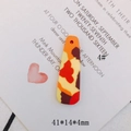 Primer plano detallado del colgante DIY para pendientes con diseño abstracto vivo - Barra Larga Camuflaje Naranja Amarillo Marrón(4#)