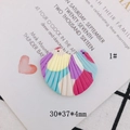 Detail of DIY colorful fan-shaped earring pendant with 3D texture, sized 30x37x4mm - Colorful Geometric Fan (1#)
