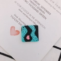 Detail eines quadratischen Harzanhängers im Ölgemälde-Stil für DIY-Schmuckherstellung - Blau und Rosa Kunststil (3#)