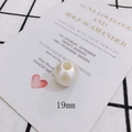 Detailed view of 19mm iridescent faux pearl bead with champagne gold wrinkled texture - Painted Textured Large Hole Bead(1#)