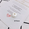 Macro shot of 18x9mm white imitation cotton pearl bead with wrinkled matte texture - Frosted Wrinkled Large Hole Bead(10#)