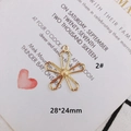 Gold hollow five-petal flower pendant 28x24mm with grainy texture for DIY jewelry making - Hollow Five Petal Flower Style (KP3108)