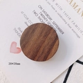 Macro detail of 38mm round dark brown natural wood accessories with clear grain texture - Round Wood Craft Piece (9#)