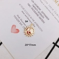 Detailed view of gold sun and moon jewelry pendant with precise 20x17mm dimensions - Sun And Moon Harmony Style (KP3108)