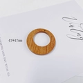 Brown geometric wooden ring 47mm pendant for DIY handmade earring jewelry making - Hollow Wood Hoop Finding (12#)