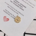 Detail view of 18K gold plated Cancer zodiac pendant with vintage embossed texture - Cancer