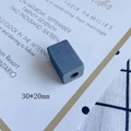 Μπλε ορθογώνια ξύλινη χάντρα 30x20mm με τρύπα για χειροποίητα κοσμήματα DIY - Ορθογώνιο (30x20mm) / Πακέτο 10 Τεμαχίων / Μπλε