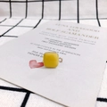 Detail of square yellow resin DIY charm with gold loop for earring making - 3# Yellow