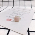 Detail of pink square pendant with gold rim and metal loop for DIY jewelry making - Pink Purple