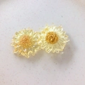 Translucent sunflower jewelry pendant with golden glitter core for DIY earring crafting - 3D Floral / Yellowish Daisy