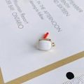 Square gold-plated white enamel alloy earring charm with metallic loop for DIY jewelry - 10# White