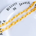 Close-up of bright yellow oval plastic chain links for DIY necklaces and jewelry making - Yellow (2#)
