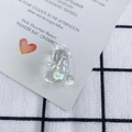 Macro view of iridescent transparent bear charms for DIY jewelry and accessories - 5# Pearl White