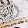 Pearlescent cream white round beads on string for DIY jewelry making and crafts - 6mm / Candy Color Bead (KP2917-1) / Pearl White