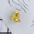 Translucent yellow faceted acrylic bear pendant for DIY jewelry and earring making - Iridescent Orange