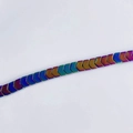 Iridescent chevron hematite loose beads for DIY jewelry making with metallic finish - String (Approx 114 Units) / Rainbow