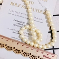 Filo di perline bianco crema con finitura perlata per creazione di gioielli fai da te - 8mm / Perlina Color Caramello (KP2917-4) / Bianco Sporco