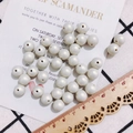 Perle finte bianche da 10mm con finitura lucida per creazione gioielli fai-da-te - 10mm / Perlina Color Caramello (KP2917-6) / Bianco Neve