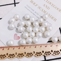 Perle bianche lucide da 10 mm per gioielli fai-da-te con fori preforati - 12mm / Perlina Color Caramello (KP2917-3) / Bianco puro
