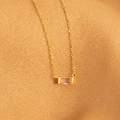 Collana dorata con ciondolo rettangolare in cristallo champagne di dicembre - Oro Aprile (Apr)