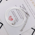 Collar de cordón de cuero blanco ajustable con cierre de langosta plateado y cadena - 2mm / Blanco