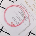 Collar de cordón de cera trenzado rosa con cierre de mosquetón de plata fina - 1.5mm / Rosa