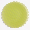Sottopiatto rotondo a quadretti bianchi e verdi con elegante bordo a smerlo - 146x146mm / 3#-Piatto Ondulato Verde a Quadri (L)
