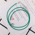 Cordón de collar de cera verde esmeralda ajustable con cierre de mosquetón y cadena de cola - 1.5mm / Verde