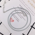 Collar ajustable de cordón de cera trenzado gris con cierre de langosta y cadena plata - 1.5mm / Gris