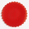 Sottobicchiere retrò rosso a pois bianchi con bordi ondulati per la tavola - 7#-Piatto Ondulato Rosso a Pois Bianchi (L)