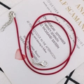 Collar de cordón de algodón encerado rojo ajustable con cierre de mosquetón - 1.5mm / Rojo oscuro