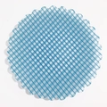 Sottobicchiere rotondo a scacchi blu e bianchi con bordi a festone in materiale acrilico - 8#-Piatto Ondulato Blu a Quadri (L)