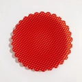 Sottobicchiere vintage rosso a pois bianchi con eleganti bordi ondulati e smerlati - 9#-Piatto Ondulato Rosso a Pois Bianchi (M)