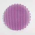 Sottobicchiere retrò a scacchi viola e bianchi con bordo smerlato decorativo - 12#-Piatto Ondulato Viola a Quadri (M)