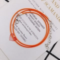 Collar de cordón trenzado naranja brillante ajustable con cierre de langosta plateado - 1.5mm / Naranja