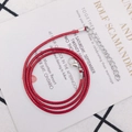 Collar de cordón de cuero trenzado rojo oscuro con cierre de langosta de plata ajustable - 2mm / Rojo oscuro