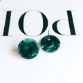 Close-up of green marble acetate round earrings with silver pins for DIY jewelry - 26# (Dark Light Green White Marble)
