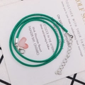 Cordón de collar trenzado verde brillante ajustable con cierre de mosquetón de plata - 2mm / Verde